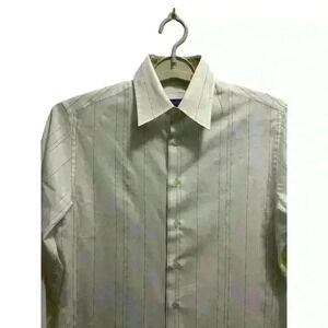 GEORG ROTH- White Long Sleeve Buttoned Shirt/froral Print Contrast Cuff/Collar S